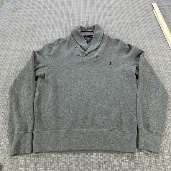 Vintage Polo Ralph Lauren Sweater Mens Medium Pullover Shawl Collared Gorp Pony - Picture 1 of 8